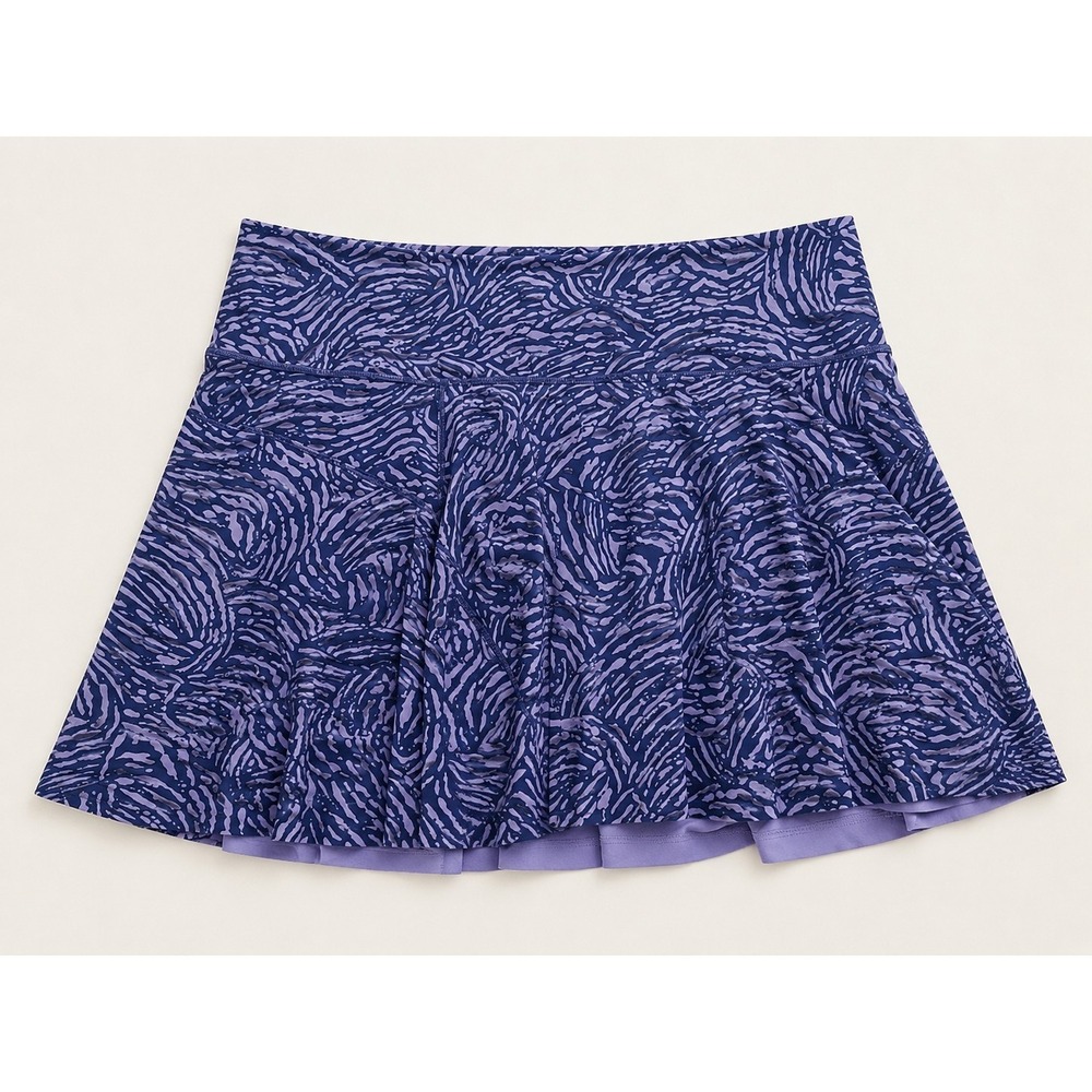 Athleta Ace Tennis Skirt Skort 1X Purple Animal 13.5 Shorts Pockets Plus